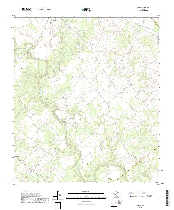 Choate, TX — USGS 7.5-minute topo (2022)