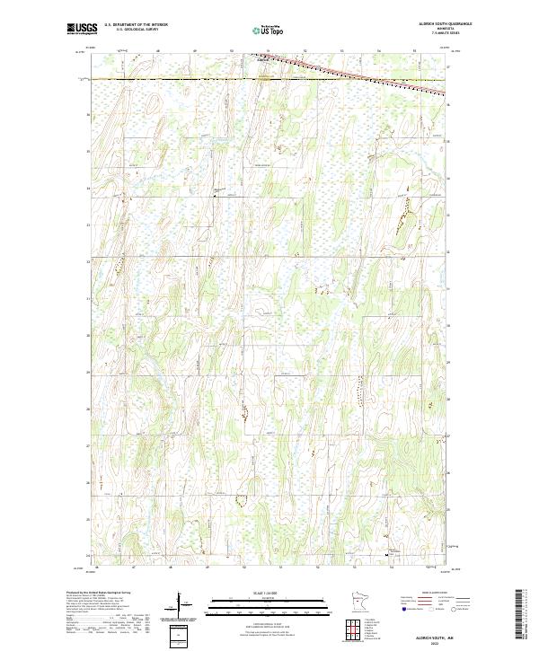 Aldrich South, MN — USGS 7.5-minute topo (2022)