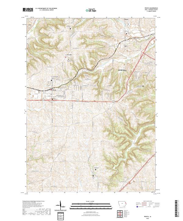 Peosta, IA — USGS 7.5-minute topo (2022)
