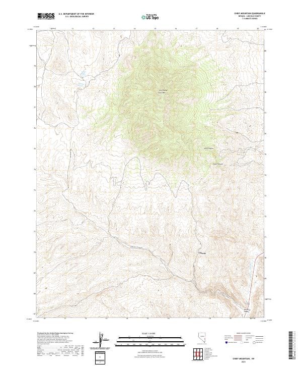 Chief Mountain, NV — USGS 7.5-minute topo (2021)