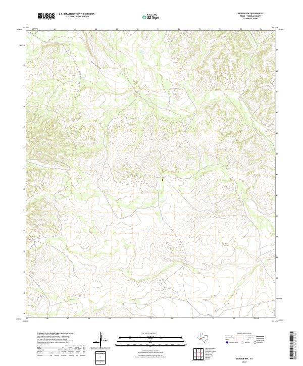 Dryden NW, TX — USGS 7.5-minute topo (2022)
