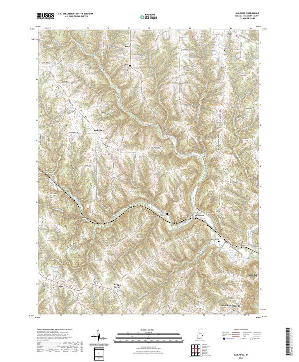 Guilford, IN — USGS 7.5-minute topo (2022)