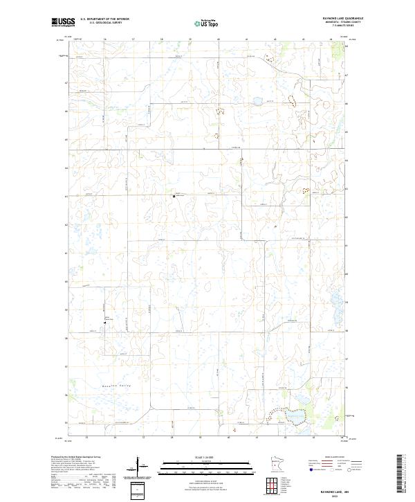 Raymond Lake, MN — USGS 7.5-minute topo (2022)