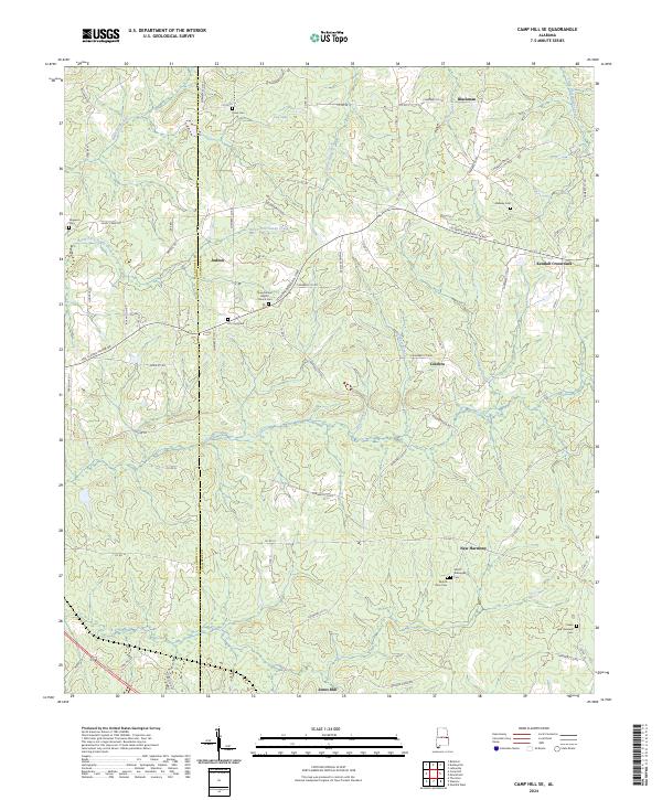 Camp Hill SE, AL — USGS 7.5-minute topo (2024)