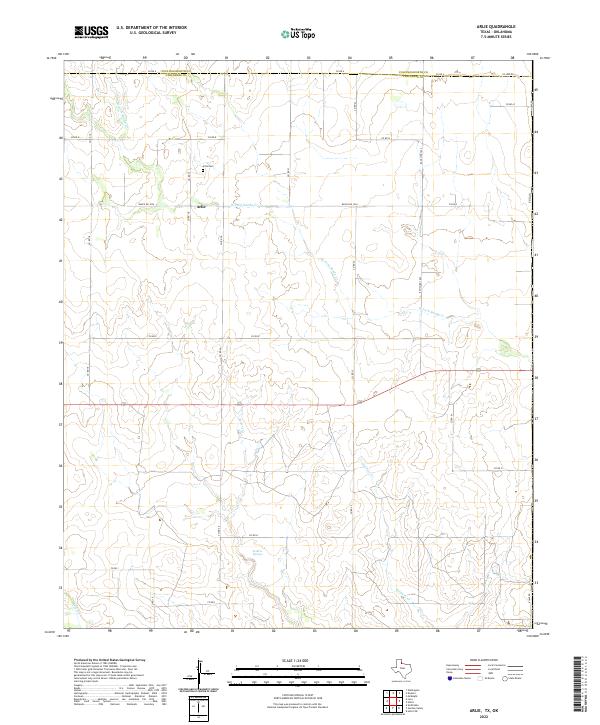 Arlie, TX-OK — USGS 7.5-minute topo (2022)