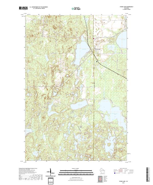 Stone Lake, WI — USGS 7.5-minute topo (2022)