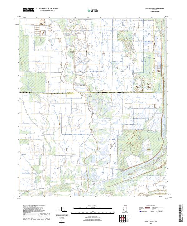 Fishhook Lake, MS — USGS 7.5-minute topo (2024)