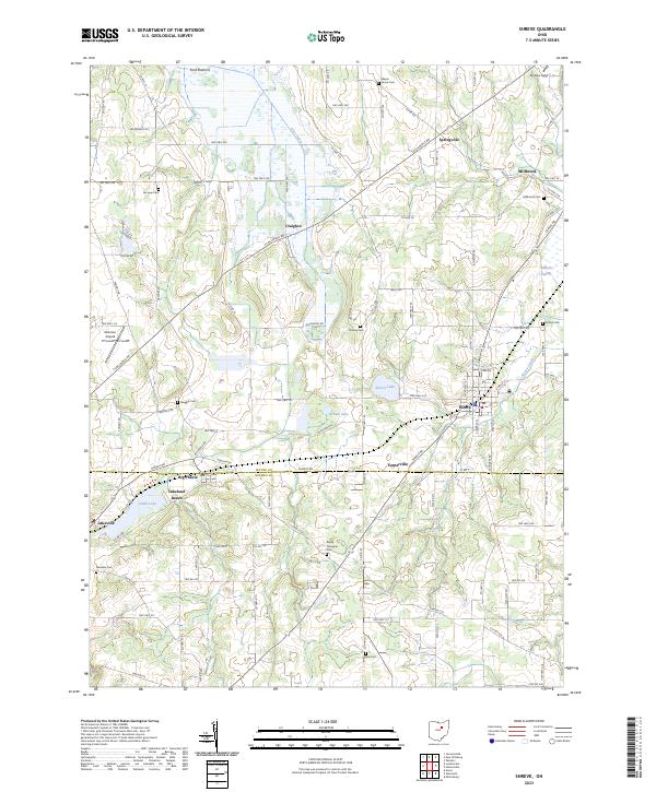 Shreve, OH — USGS 7.5-minute topo (2023)