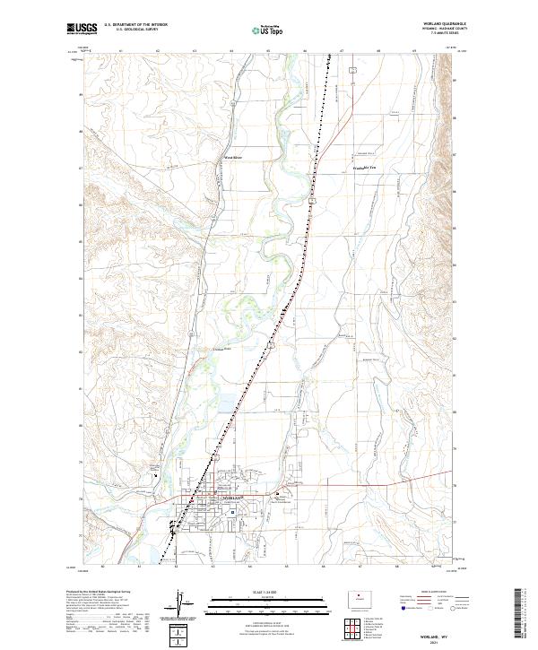 Worland, WY — USGS 7.5-minute topo (2021)