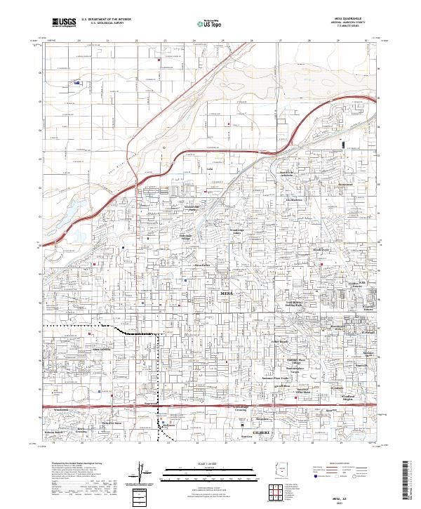 Mesa, AZ — USGS 7.5-minute topo (2021)