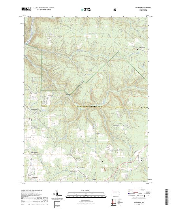 Tylersburg, PA — USGS 7.5-minute topo (2023)