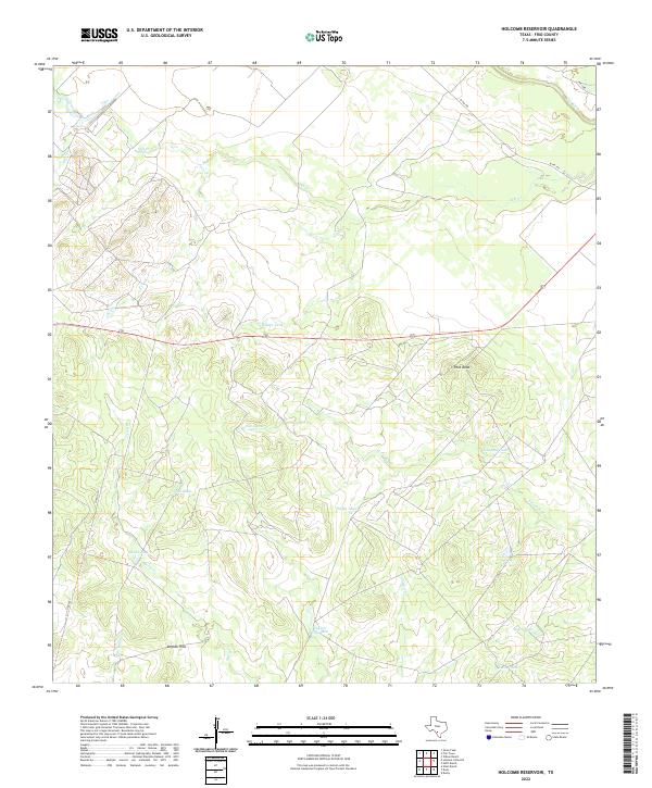 Holcomb Reservoir, TX — USGS 7.5-minute topo (2022)