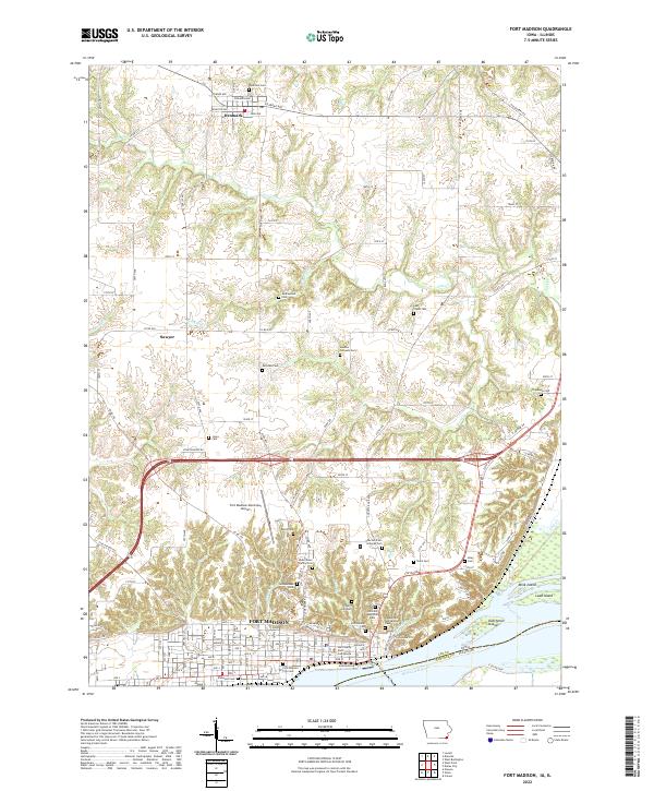 Fort Madison, IA-IL — USGS 7.5-minute topo (2022)