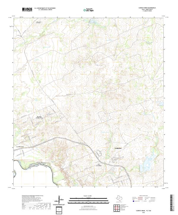 Cuervo Creek, TX,TAM, US — USGS 7.5-minute topo (2022)