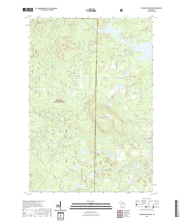 Thunder Mountain, WI — USGS 7.5-minute topo (2022)