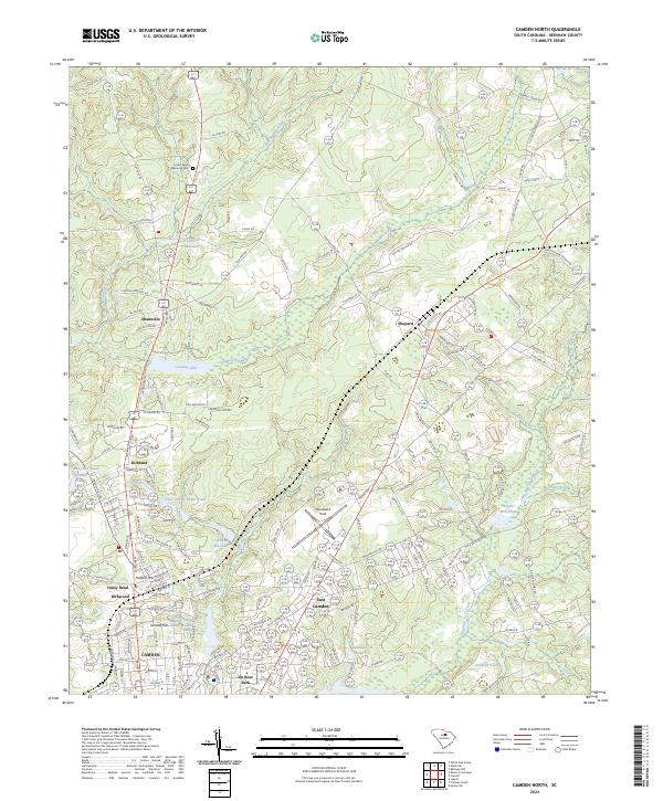 Camden North, SC — USGS 7.5-minute topo (2024)