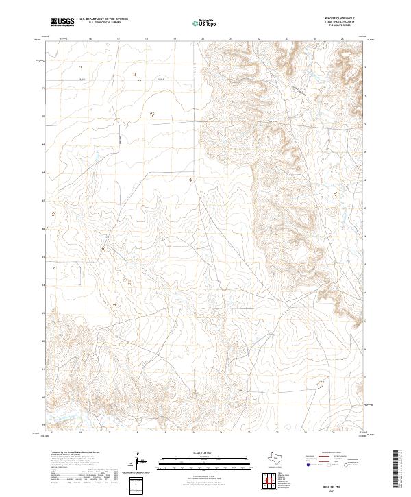 King SE, TX — USGS 7.5-minute topo (2022)
