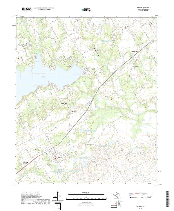 Dawson, TX — USGS 7.5-minute topo (2022)
