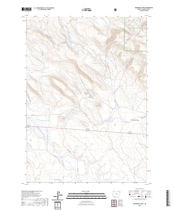Oakerman Lakes, OR — USGS 7.5-minute topo (2023)