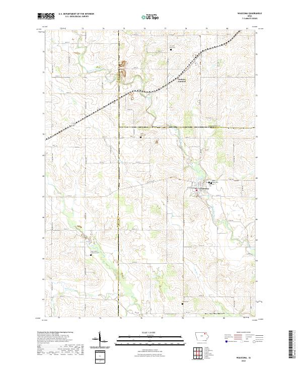 Waucoma, IA — USGS 7.5-minute topo (2022)