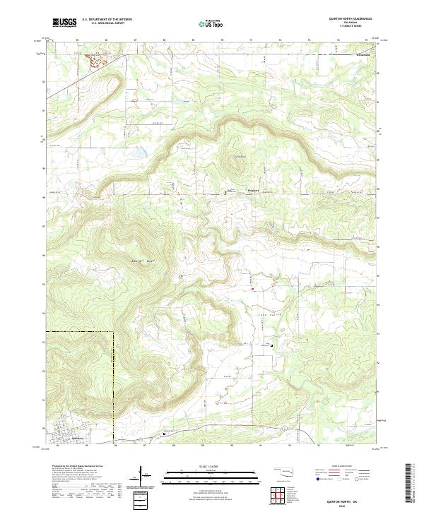 Quinton North, OK — USGS 7.5-minute topo (2022)