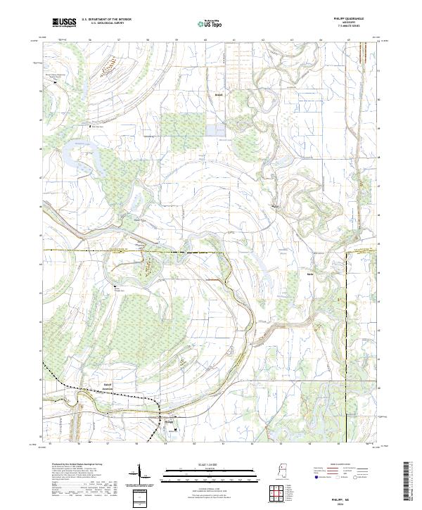 Philipp, MS — USGS 7.5-minute topo (2024)
