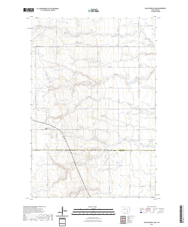 Kulm-Edgeley Dam, ND — USGS 7.5-minute topo (2024)