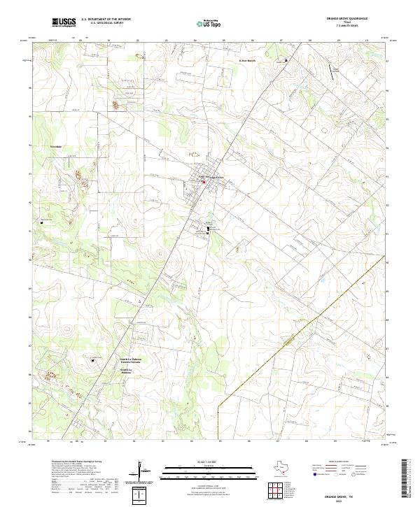 Orange Grove, TX — USGS 7.5-minute topo (2022)