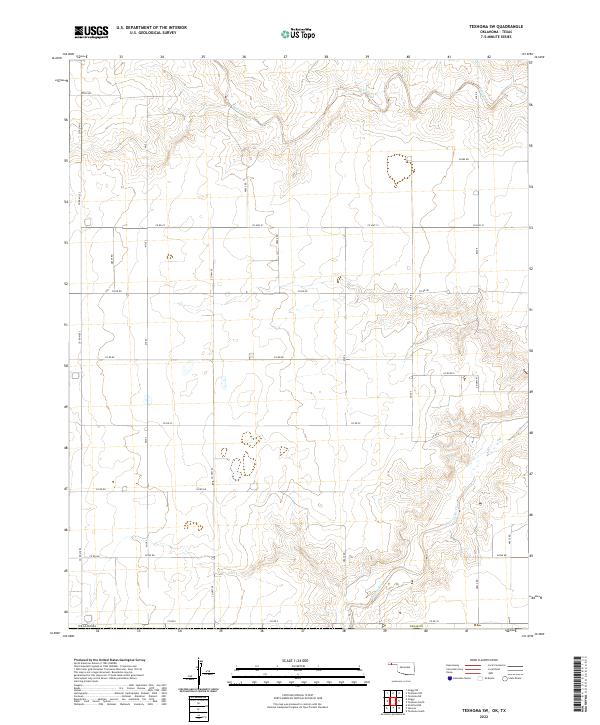 Texhoma SW, OK-TX — USGS 7.5-minute topo (2022)