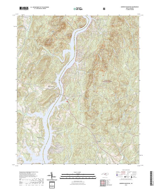 Morrow Mountain, NC — USGS 7.5-minute topo (2022)