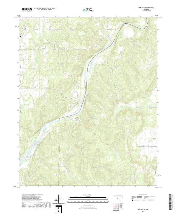 Wetumka SE, OK — USGS 7.5-minute topo (2022)
