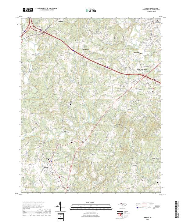 Dobson, NC — USGS 7.5-minute topo (2022)