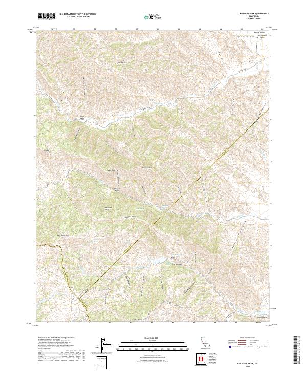 Crevison Peak, CA — USGS 7.5-minute topo (2021)