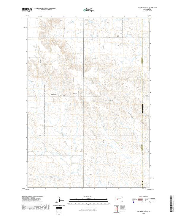 Elm Creek Ranch, SD — USGS 7.5-minute topo (2021)