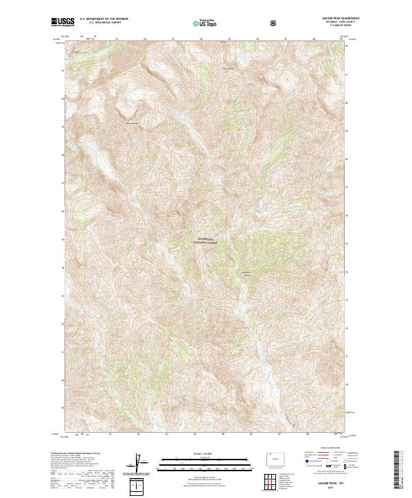Jaggar Peak, WY — USGS 7.5-minute topo (2021)