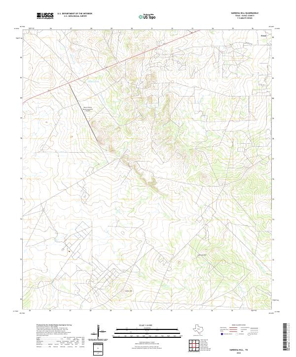 Sarnosa Hill, TX — USGS 7.5-minute topo (2022)