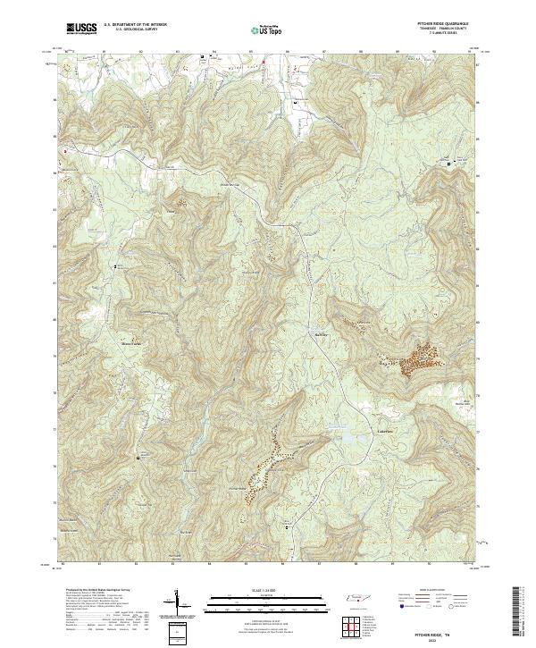 Pitcher Ridge, TN — USGS 7.5-minute topo (2022)