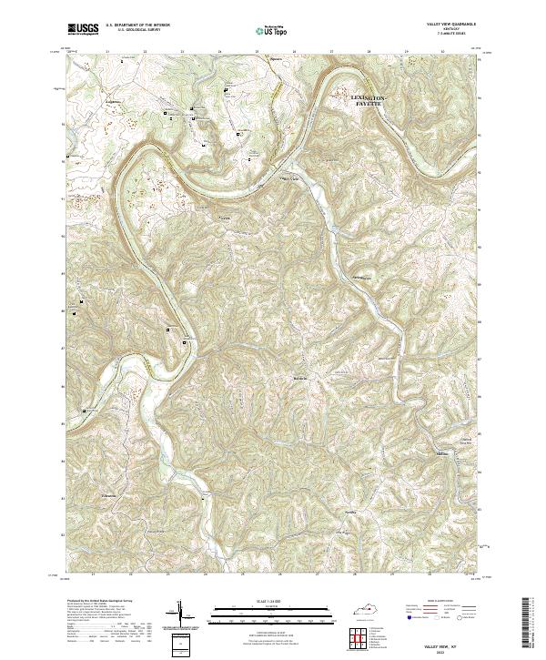 Valley View, KY — USGS 7.5-minute topo (2022)
