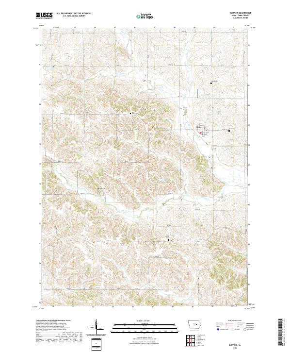 Clutier, IA — USGS 7.5-minute topo (2022)