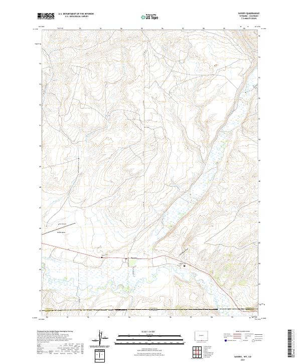 Savery, WY-CO — USGS 7.5-minute topo (2021)
