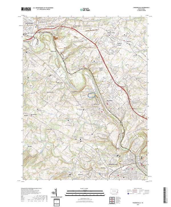 Phoenixville, PA — USGS 7.5-minute topo (2023)