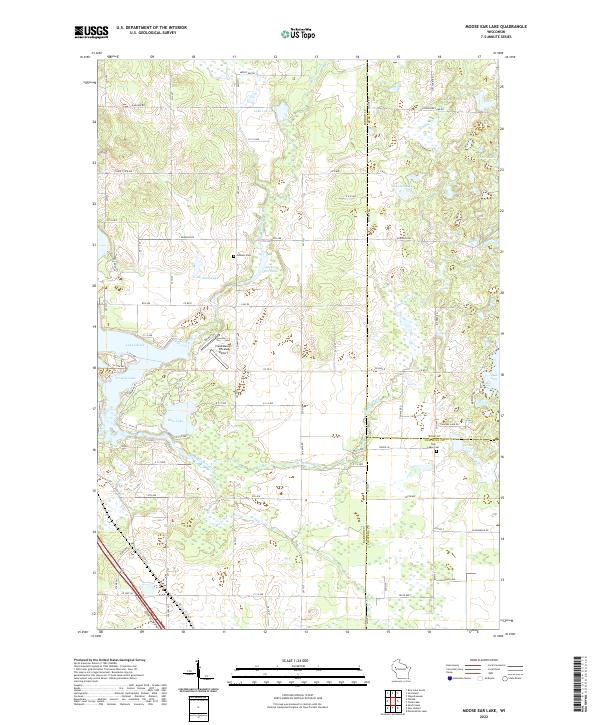 Moose Ear Lake, WI — USGS 7.5-minute topo (2022)