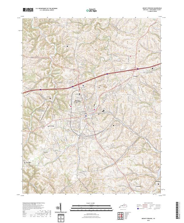 Mount Sterling, KY — USGS 7.5-minute topo (2022)