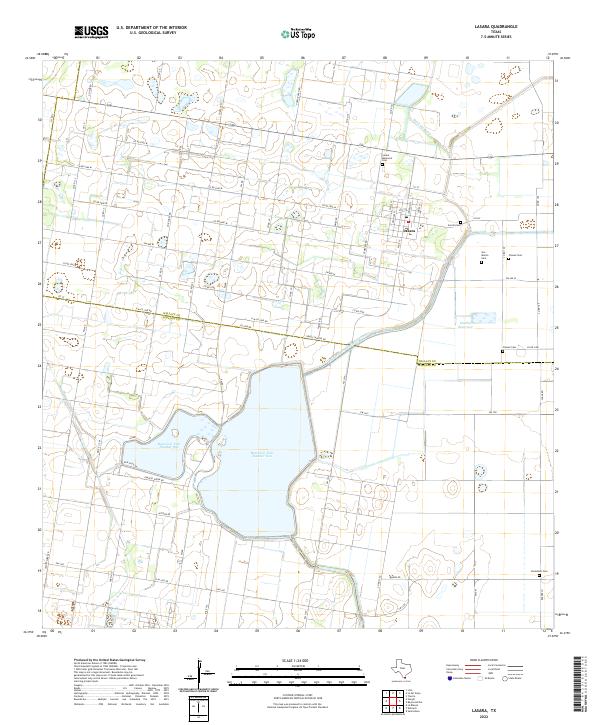 Lasara, TX — USGS 7.5-minute topo (2022)