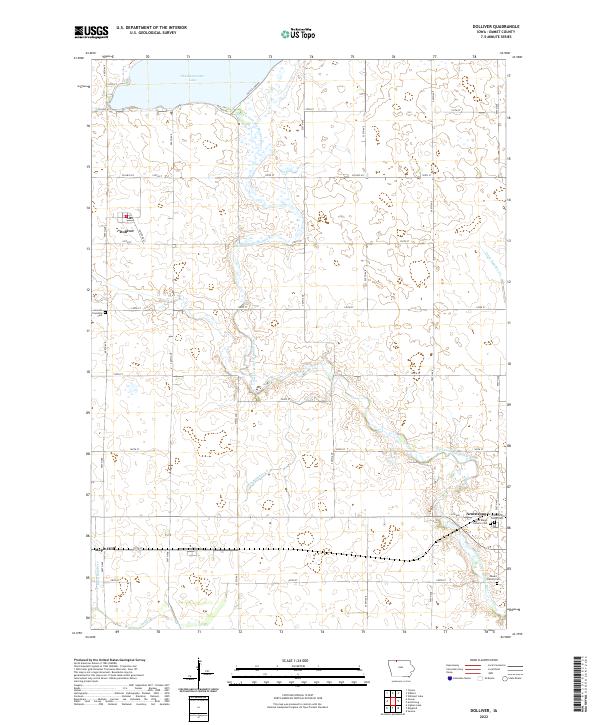 Dolliver, IA — USGS 7.5-minute topo (2022)