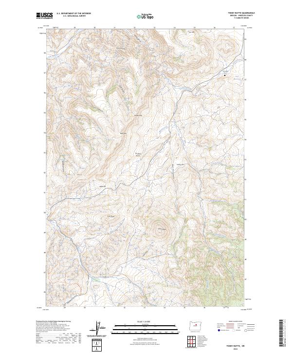 Toney Butte, OR — USGS 7.5-minute topo (2024)