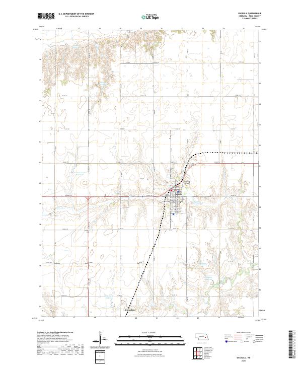 Osceola, NE — USGS 7.5-minute topo (2021)