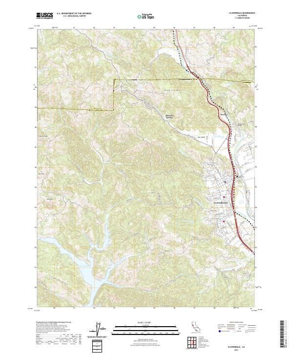Cloverdale, CA — USGS 7.5-minute topo (2021)