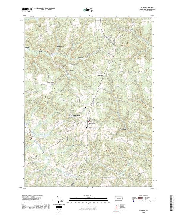 Hilliards, PA — USGS 7.5-minute topo (2023)