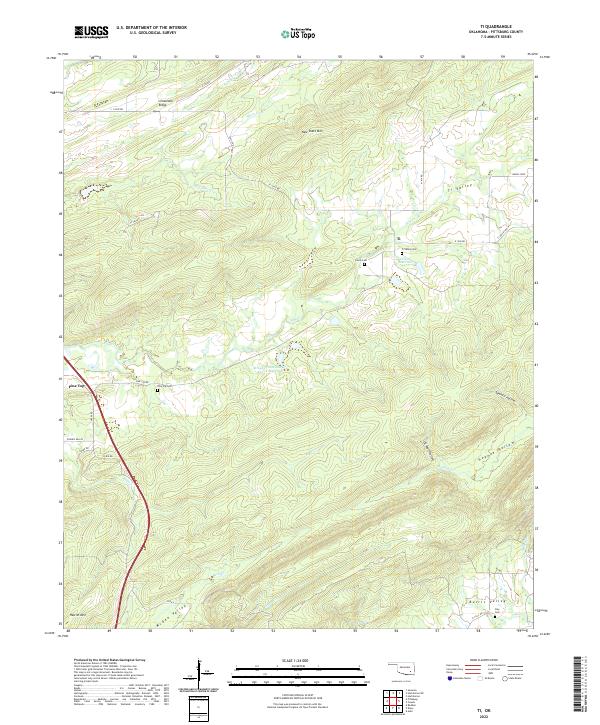 Ti, OK — USGS 7.5-minute topo (2022)
